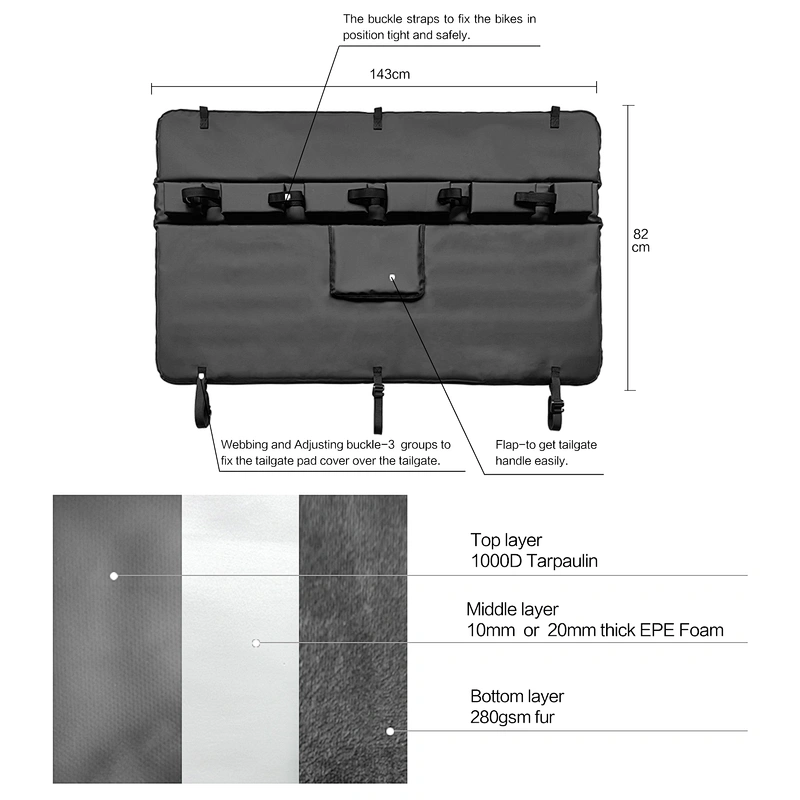 Tailgate bike pads