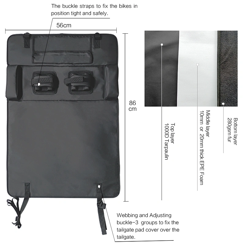 Tailgate bike pads