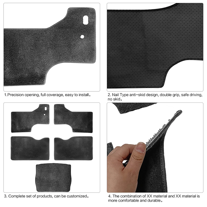 Rownfur Free Shipping 5d Car Floor PVC Mats Luxury Russia Customized Dedicated Customized Wholesale Leather Brown