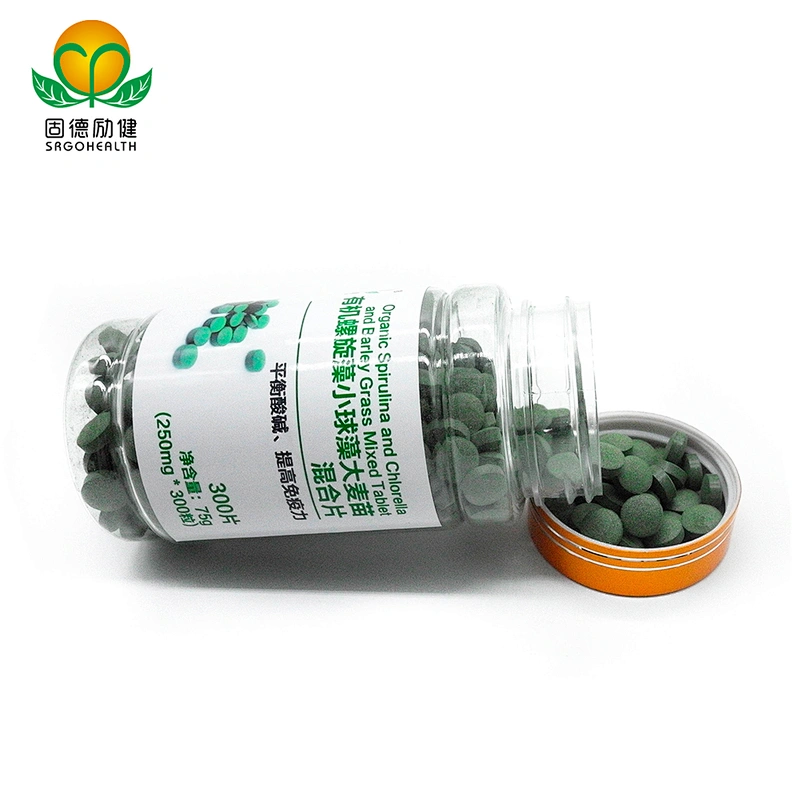 EU And NOP Certificated Organic Spirulina & Chlorella & Barley Grass Mixed Tablet