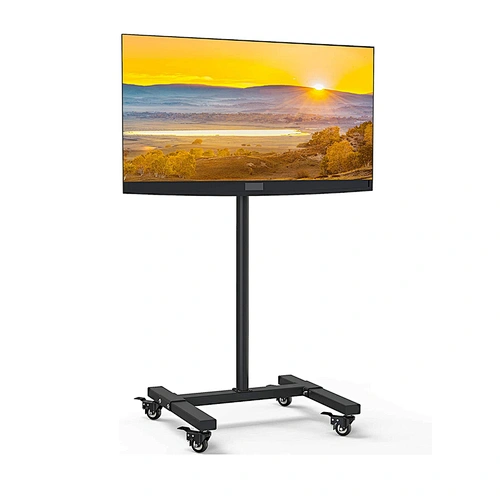 2021 Mobile TV Cart with Lockable Wheels for 13-42 Inch LCD LED Flat Panel Screens, 7-Level Height Adjustable Rolling TV Stand