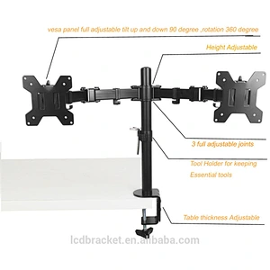 2018 Clamp Desk Dual Monitor Mount Amazon Hot Selling Factory Price