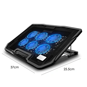 6 Fans Laptop Cooling Pad 2 USB Port with Led Screen 2600RPM for 14/15.6 inch Gaming Laptop Cooler Stand