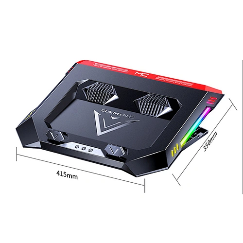 2021 New Gaming Laptop Cooler RGB LED Notebook stand Powerful Air Flow Adjustable Cooling Pad 2 USB Ports For 12-18 inch Laptop