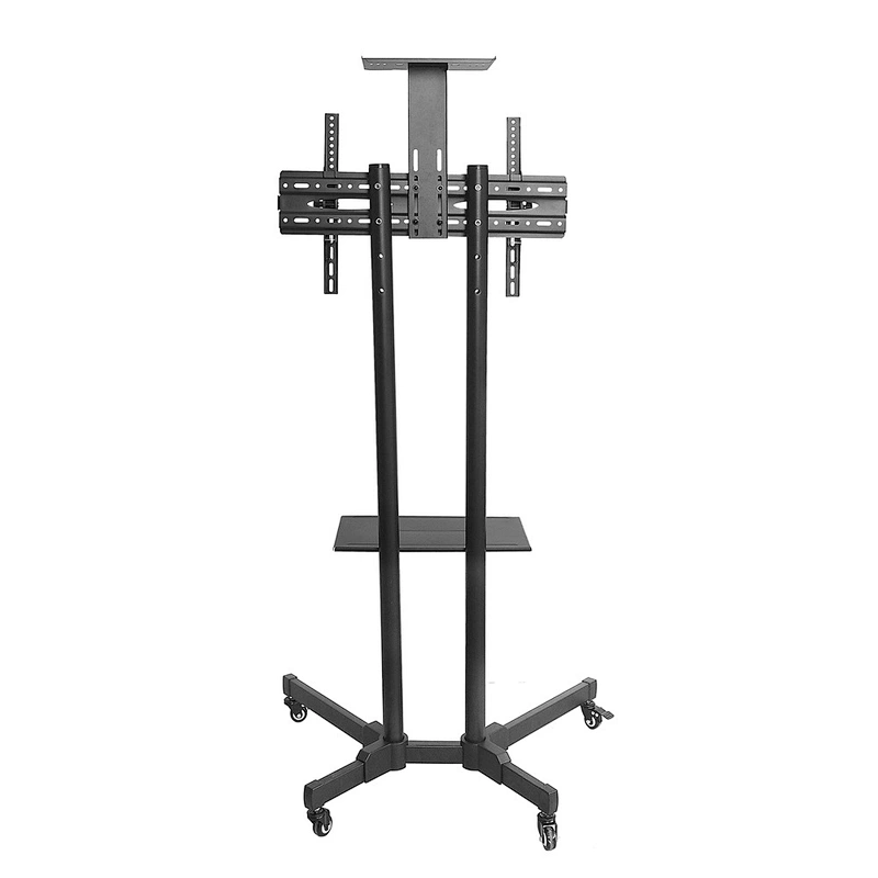 TV Cart Mobile TV Stand Wheeled Flat Screen Television Stands with Rolling Casters and Shelf, TV Mount Bracket
