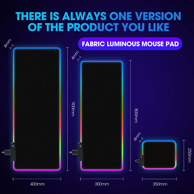 RGB Gaming Mouse Pad Computer Gamer Mousepad Large Game Rubber No-slip Mouse Mat Big Mause Pad PC Laptop Keyboard Desk Carpet