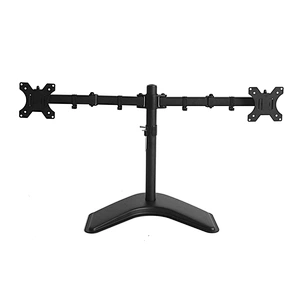 Dual Adjustable Monitor Desk Mount with C Clamp and Grommet Mounting Base for 13 to 27