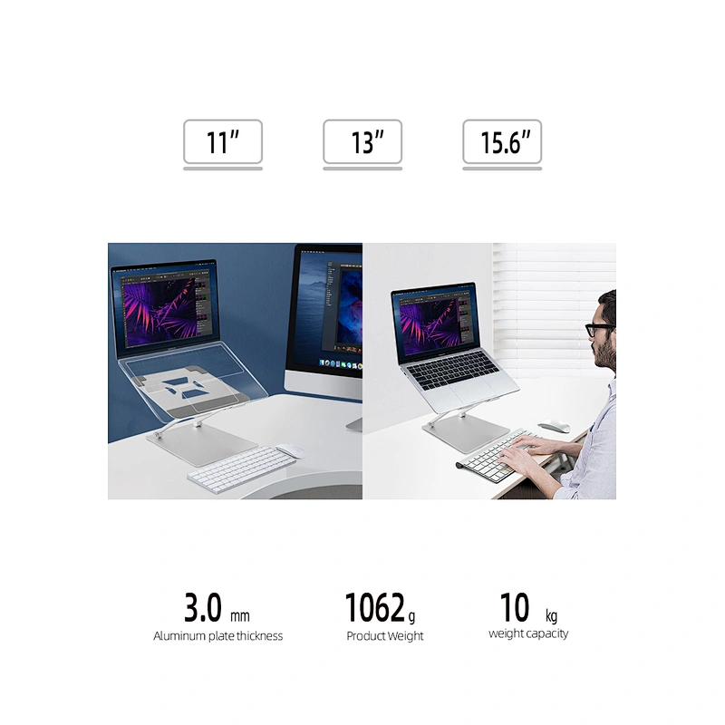 2021 New Aluminum Foldable Stand For Laptop Suitable For 10-17