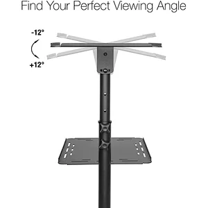 2021 Mobile Projector Stand Rolling Height Adjustable Laptop and Projector Cart On Wheels Black Presentation Trolley