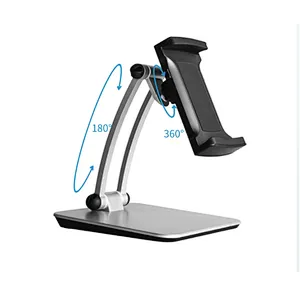 Stylish Aluminum Tablet Stand, Cell Phone Stand, Folding 360 Swivel Desk Mount Holder fits 4-11 Tablets/Smartphone
