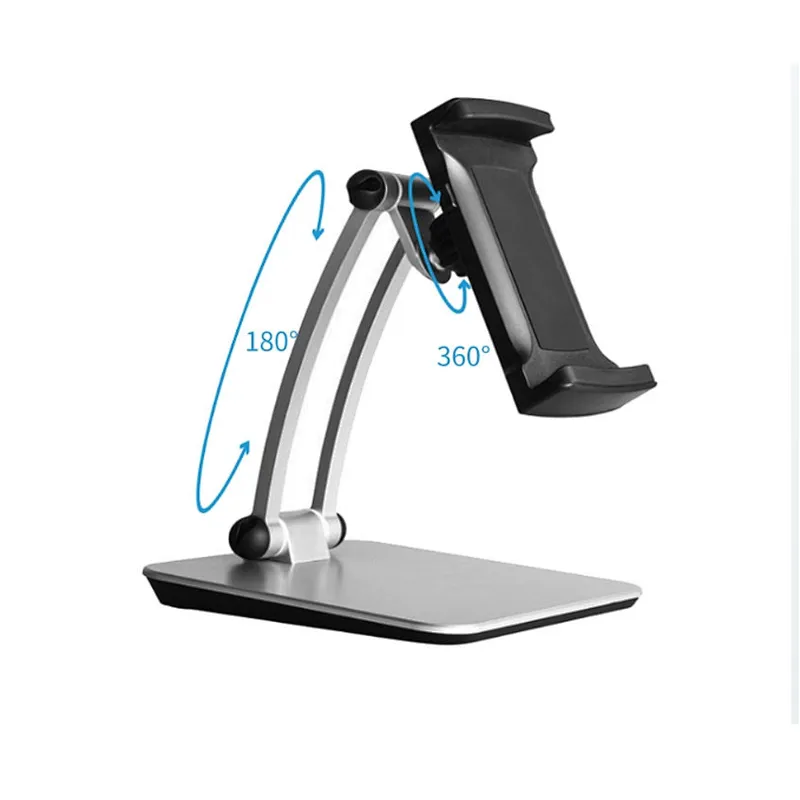 Stylish Aluminum Tablet Stand, Cell Phone Stand, Folding 360 Swivel Desk Mount Holder fits 4-11 Tablets/Smartphone