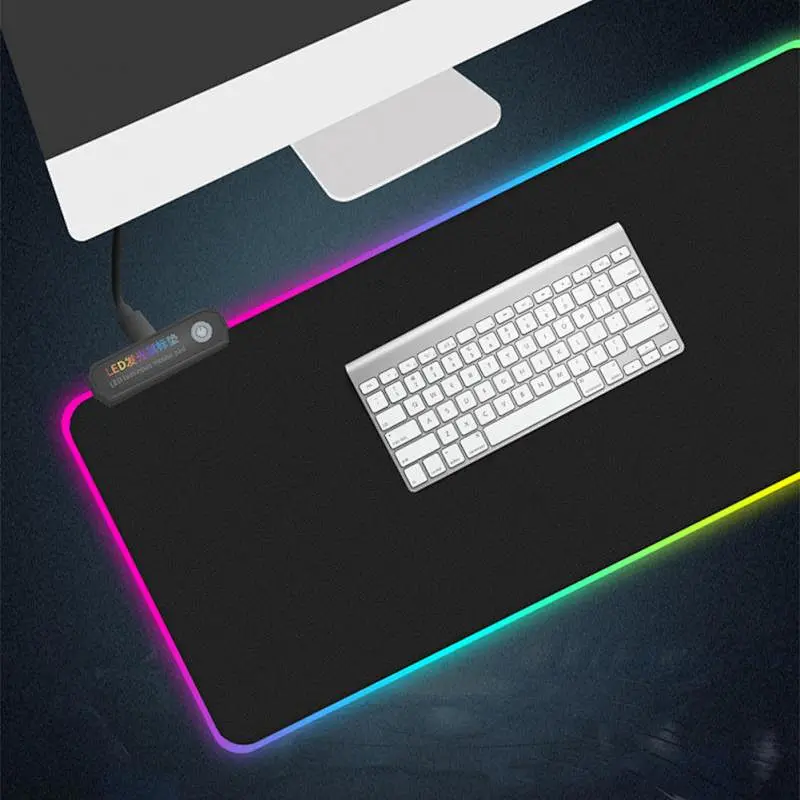 RGB Gaming Mouse Pad Computer Gamer Mousepad Large Game Rubber No-slip Mouse Mat
