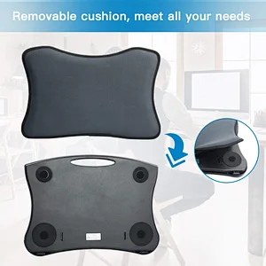Adjustable Lap Desk with Cooling Fan, Fits 15.6 Inch Laptops, Comfortable Laptop Desk Stand with 5 Adjustable Angles