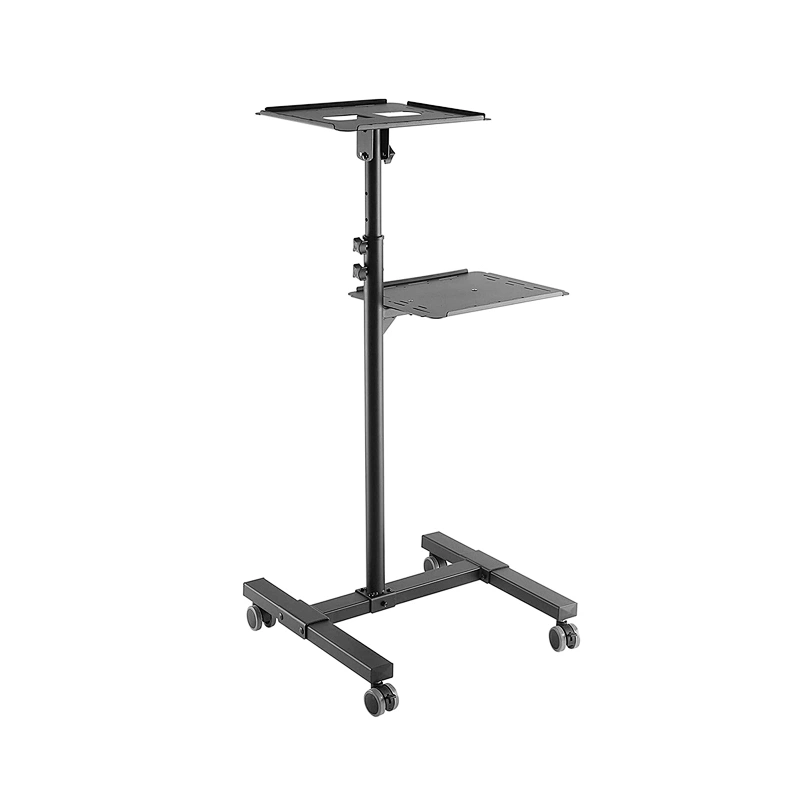 2021 Mobile Projector Stand Rolling Height Adjustable Laptop and Projector Cart On Wheels Black Presentation Trolley
