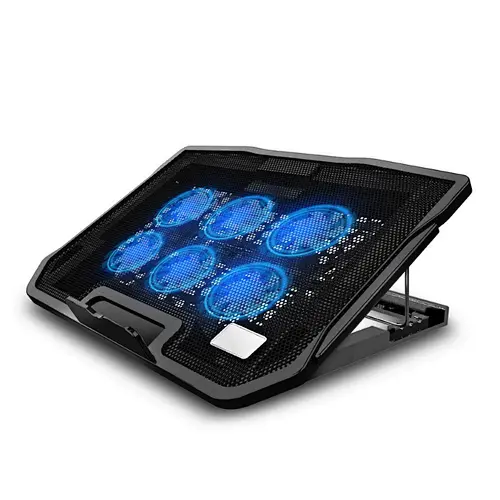 6 Fans Laptop Cooling Pad 2 USB Port with Led Screen 2600RPM for 14/15.6 inch Gaming Laptop Cooler Stand