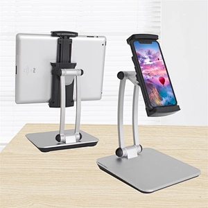 Stylish Aluminum Tablet Stand, Cell Phone Stand, Folding 360 Swivel Desk Mount Holder fits 4-11 Tablets/Smartphone