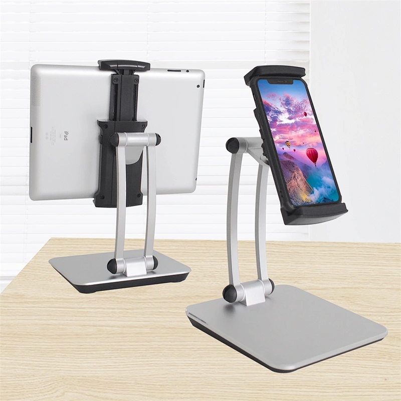 Stylish Aluminum Tablet Stand, Cell Phone Stand, Folding 360 Swivel Desk Mount Holder fits 4-11 Tablets/Smartphone