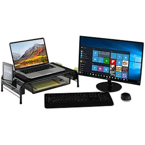Metal Desk Monitor Stand Riser with Organizer Drawer
