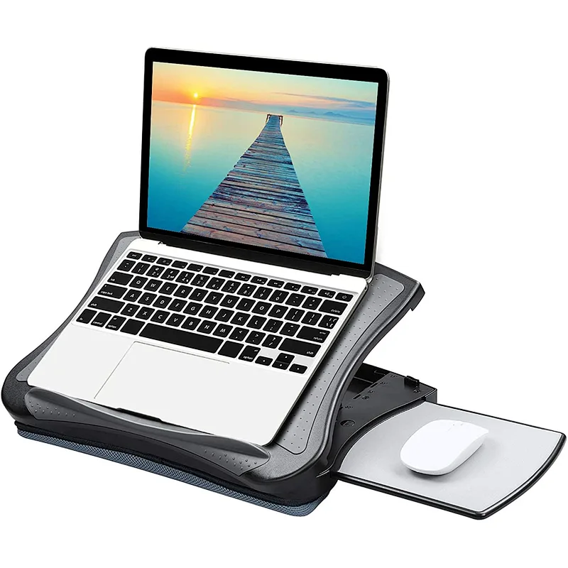 Adjustable Lap Desk with Cooling Fan, Fits 15.6 Inch Laptops, Comfortable Laptop Desk Stand with 5 Adjustable Angles