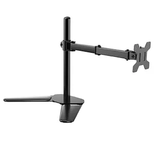 Single LCD Computer Monitor Free-Standing Desk Stand Riser with Adjustable Tilt, Swivel, Rotation Screen 13 to 27