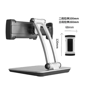 Stylish Aluminum Tablet Stand, Cell Phone Stand, Folding 360 Swivel Desk Mount Holder fits 4-11 Tablets/Smartphone