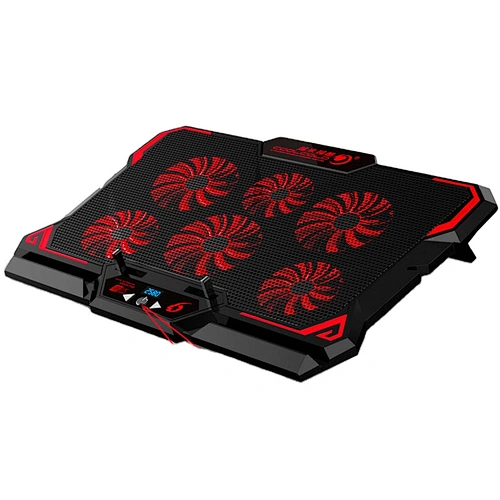 Gaming Laptop Cooler Notebook Cooling Pad 6 Silent Red Blue LED Fans Powerful Air Flow Portable Adjustable Laptop Stand