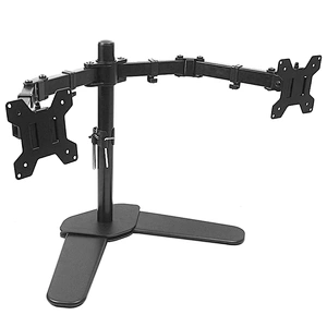 Full Motion Dual Monitor Free-Standing Desk Stand VESA Mount Double Joints | Holds 13