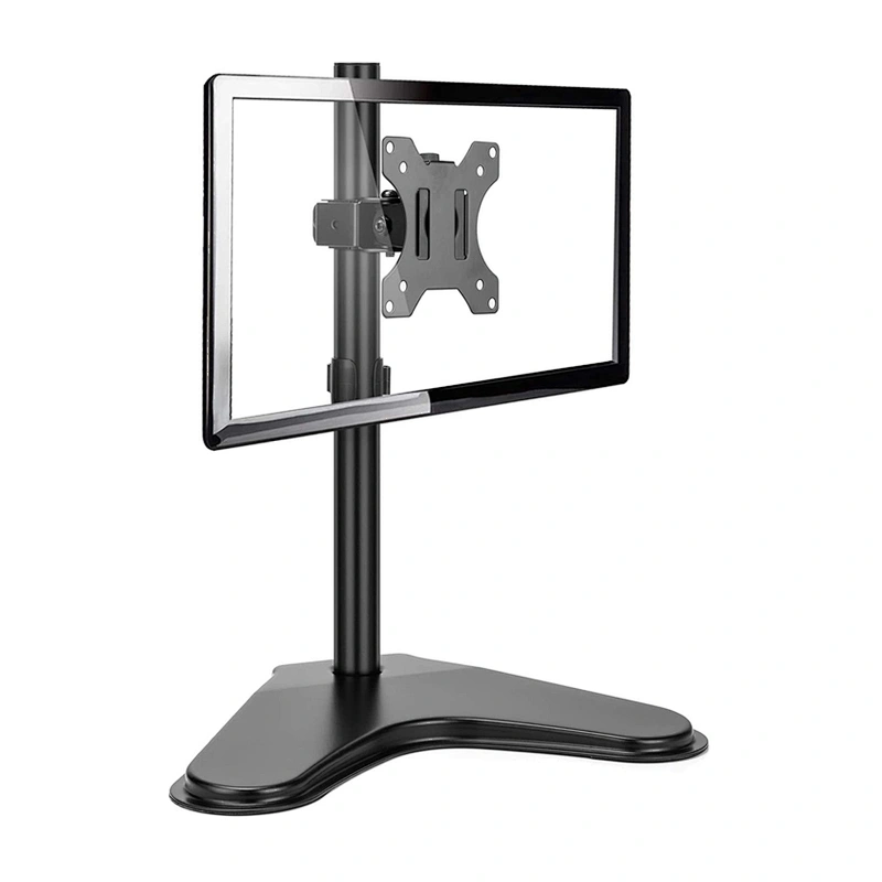 Single Adjustable Monitor Desk Mount with C Clamp and Grommet Mounting Base for 13 to 32