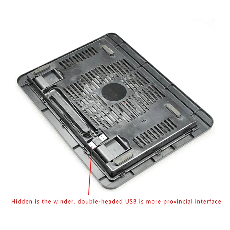 Black Ultra Thin Laptop Cooling Pad Adjustable Stand Notebook Ventilation Fan USB Computer Bracket Cooler
