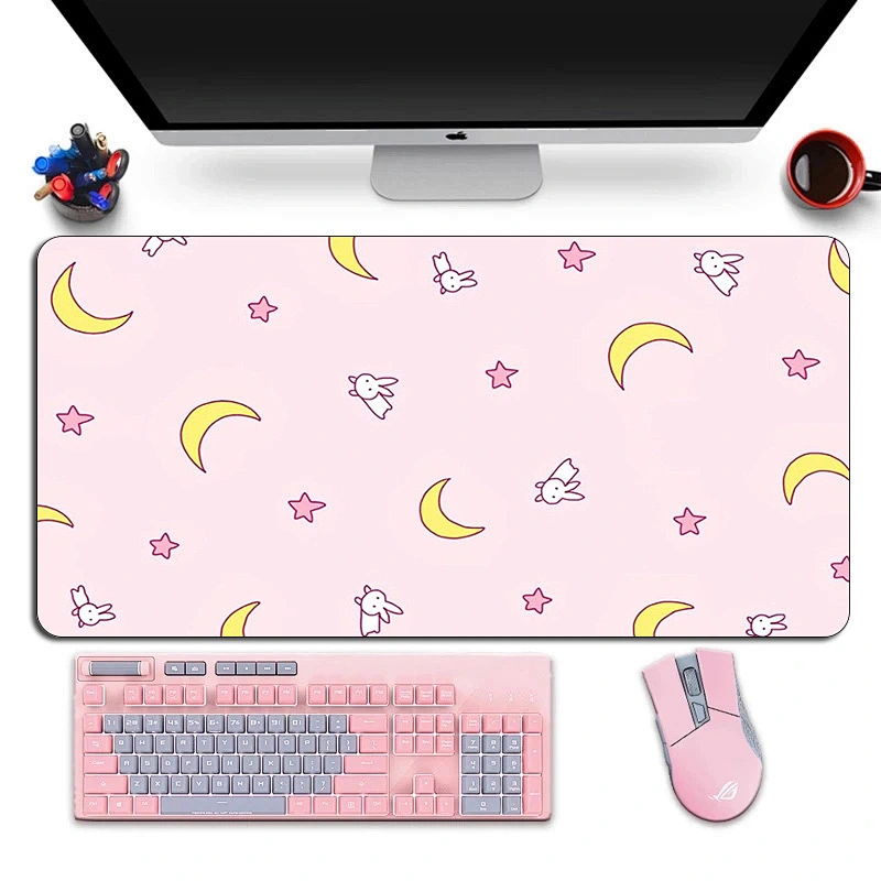 Large Pink Mousepad Gamer Cute Kawaii XL Gaming Mouse Pad Rubber Laptop Notebook Desk Mat