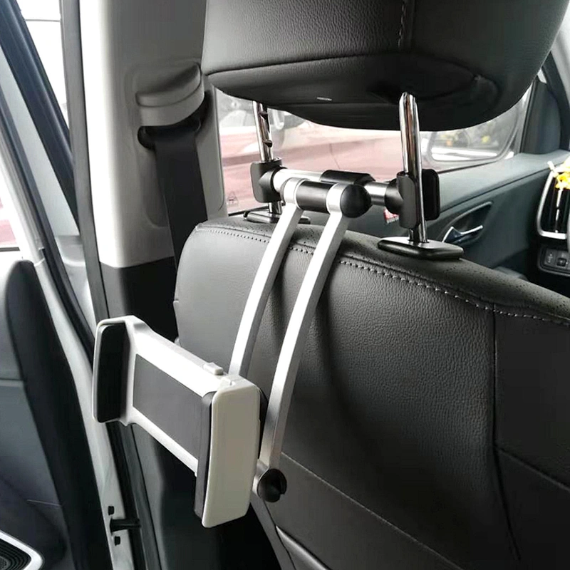 Aluminum Car Tablet Phone Headrest Mount, Long Arm, Adjustable Backseat Tablet phone Holder Stand ,from 5-11inch