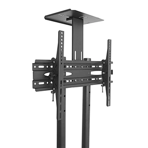 TV Cart Mobile TV Stand Wheeled Flat Screen Television Stands with Rolling Casters and Shelf, TV Mount Bracket
