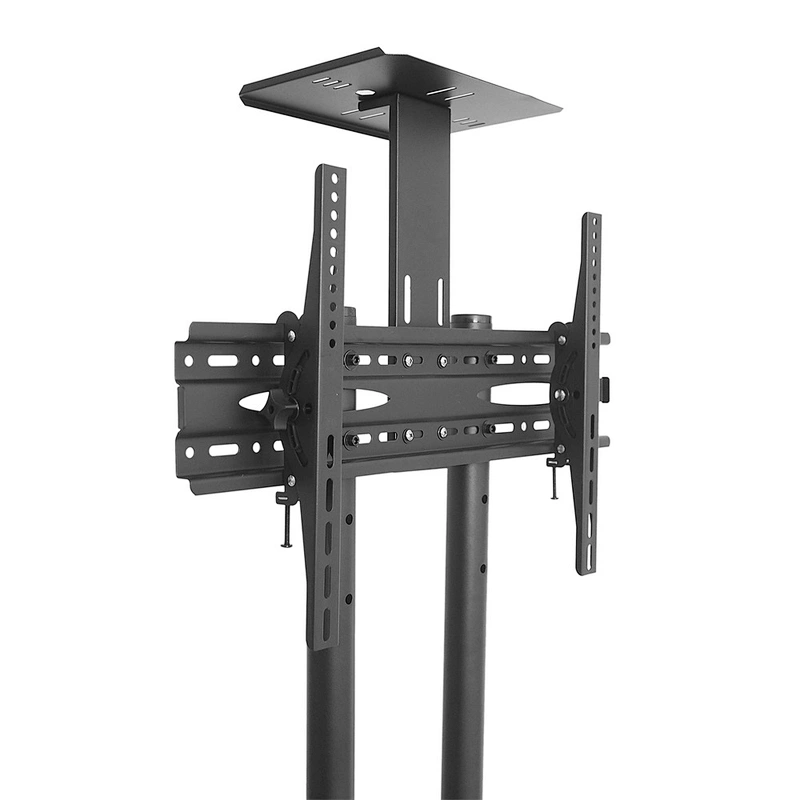 TV Cart Mobile TV Stand Wheeled Flat Screen Television Stands with Rolling Casters and Shelf, TV Mount Bracket