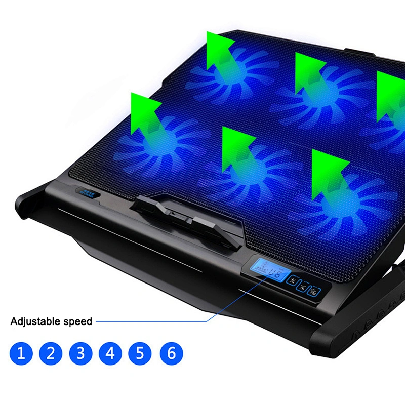 New Laptop cooler 2 USB Ports and Six cooling Fan laptop cooling pad Notebook Stand for 13-17