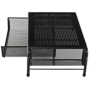 Metal Desk Monitor Stand Riser with Organizer Drawer