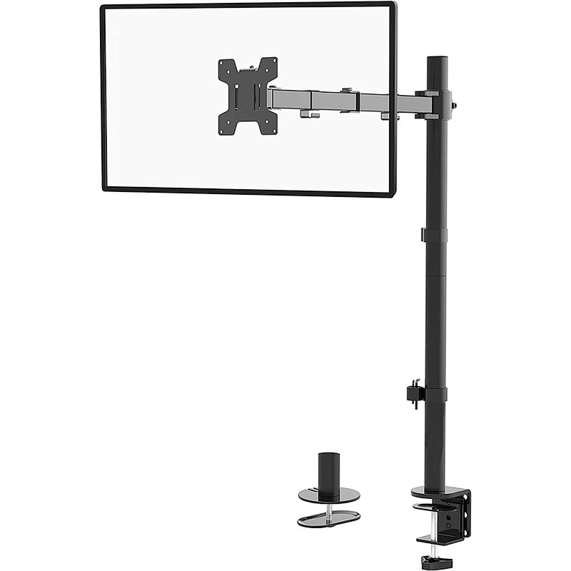 MG Extra Tall Single Monitor Desk Mount Stand with 32 inch Pole Features Full Adjustable Tilt and Articulation Holds 13 to 32