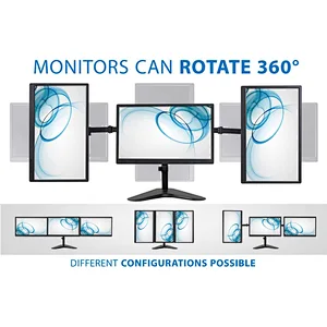 MG Triple Monitor Stand Desk Mount Arms for 13- 30 inch Screen Monitors with Full Motion Swivel Computer Home Office Accessory