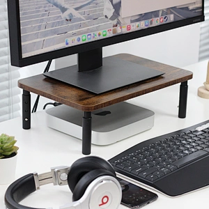 Monitor Stand Wood Riser Adjust Laptop Table Shelf Organizer Rack Computer Desk PC Desk Home Office
