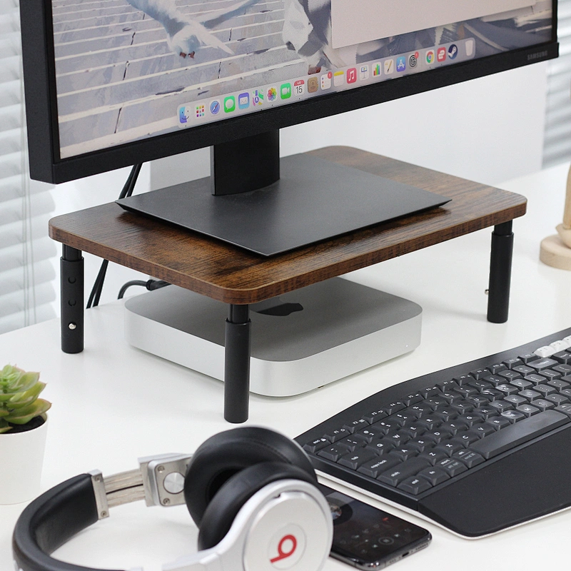 Monitor Stand Wood Riser Adjust Laptop Table Shelf Organizer Rack Computer Desk PC Desk Home Office
