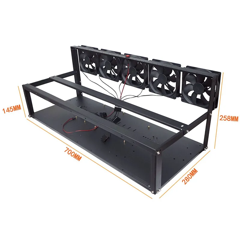 20 19 18 16 14 12 8 6 Open Air GPUs Rig Case Aluminum Stackable Graphics Card Rig Frame Rack in stock