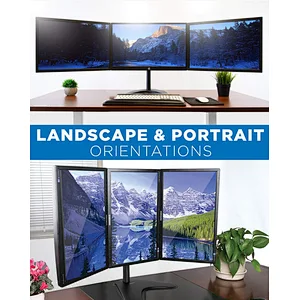 MG Triple Monitor Stand Desk Mount Arms for 13- 30 inch Screen Monitors with Full Motion Swivel Computer Home Office Accessory
