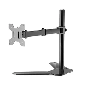 Single LCD Computer Monitor Free-Standing Desk Stand Riser with Adjustable Tilt, Swivel, Rotation Screen 13 to 27