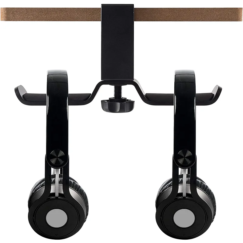 2022 Dual Rotatable Headphone Stand Hanger Under Desk Clamp Headset Holder Load up to 11lb Headset Stand Hanger Compatible