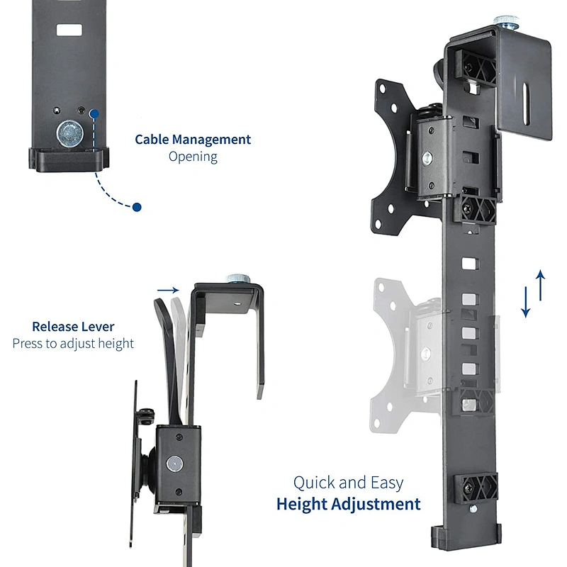 MG Height Adjustable Office Cubicle Bracket VESA Monitor Mount Clamp type for 17 to 32 inch monitors