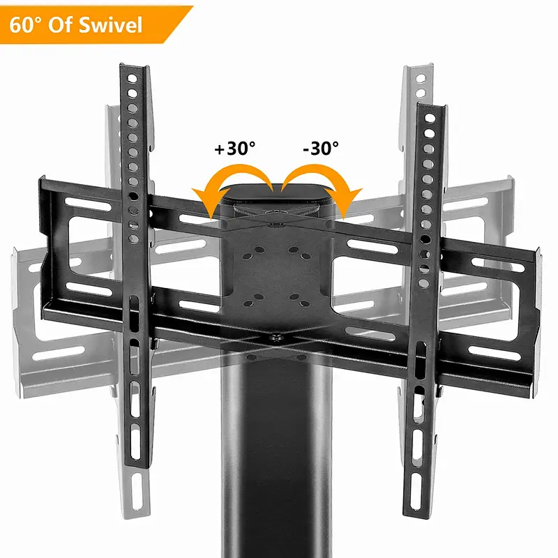 MG Universal Swivel Height Adjustable TV Stand  Heavy Duty Tempered Glass Base Table top TV Base  Replacement