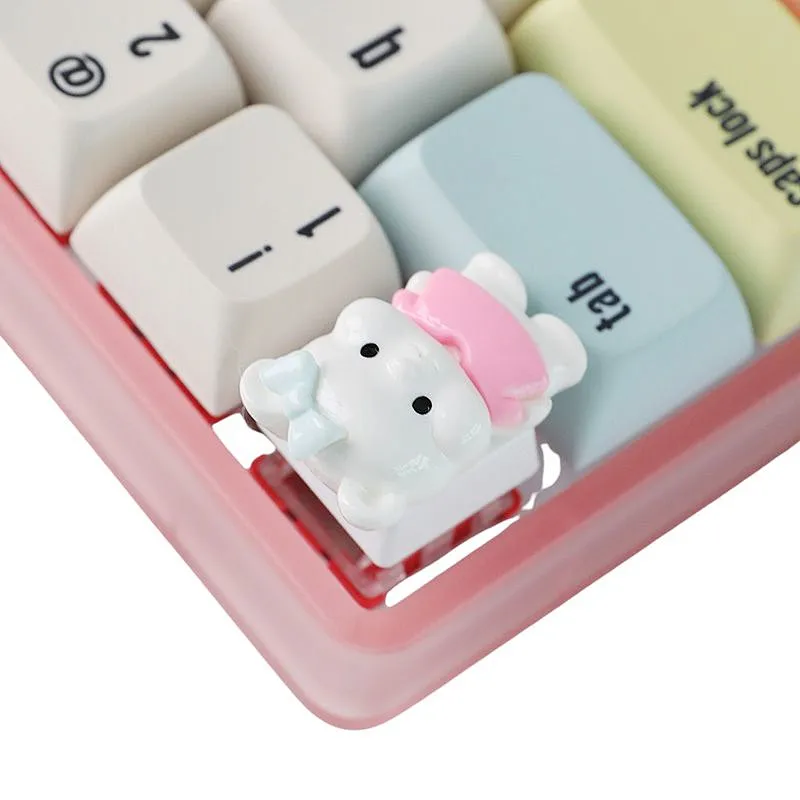 Customization 3D Printed Stereo Keycaps Cute Bear Cartoon Personalized Resin Monoblock Custom Mechanical Keycaps