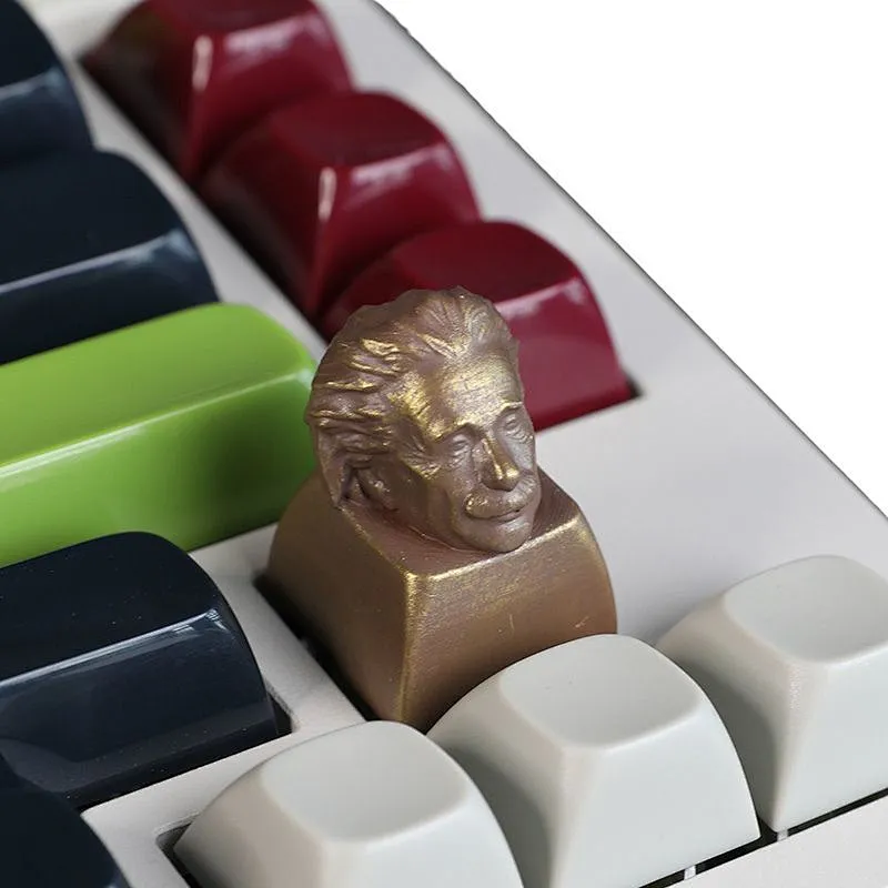3D Printed Resin Artisan Keycaps for Keyboard Decoration Albert Einstein Support Customization Mechanical Keyboards Gaming