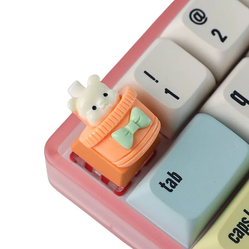 Customization 3D Printed Stereo Keycaps Cute Bear  DIY Cartoon Personalized Resin Monoblock Custom Mechanical Keycaps