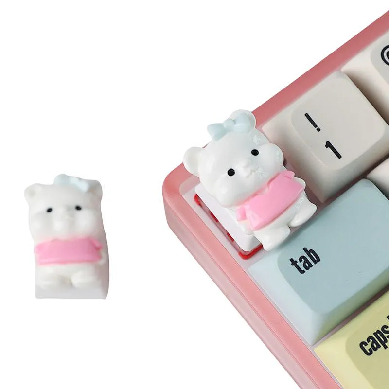 Customization 3D Printed Stereo Keycaps Cute Bear Cartoon Personalized Resin Monoblock Custom Mechanical Keycaps