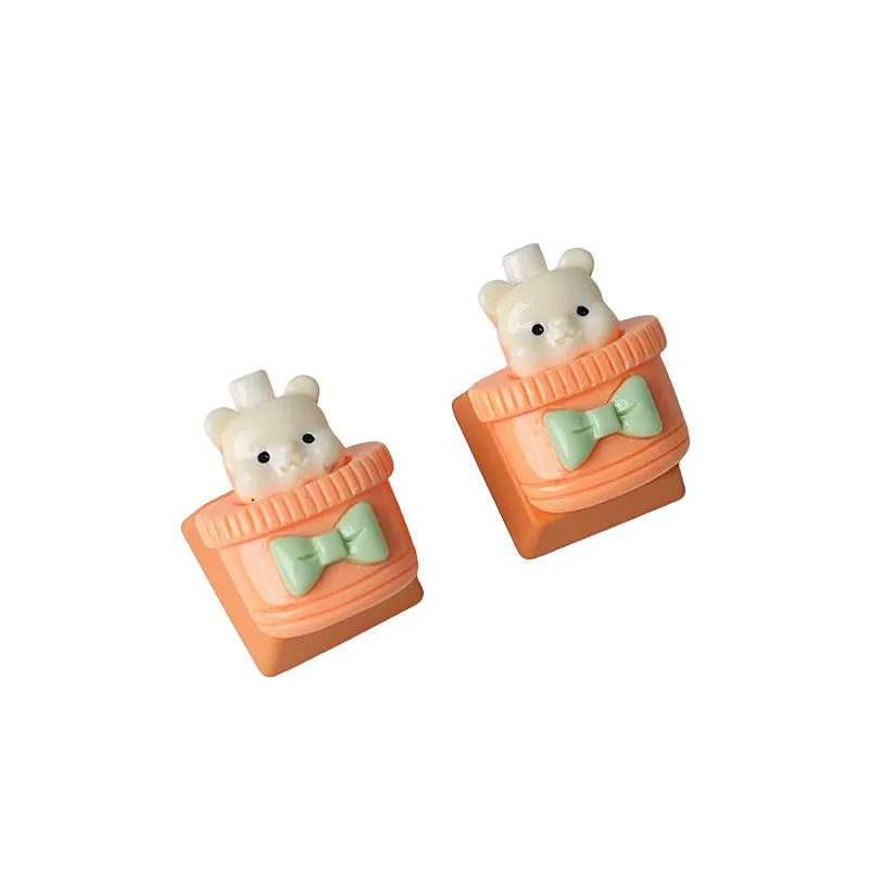 Customization 3D Printed Stereo Keycaps Cute Bear  DIY Cartoon Personalized Resin Monoblock Custom Mechanical Keycaps